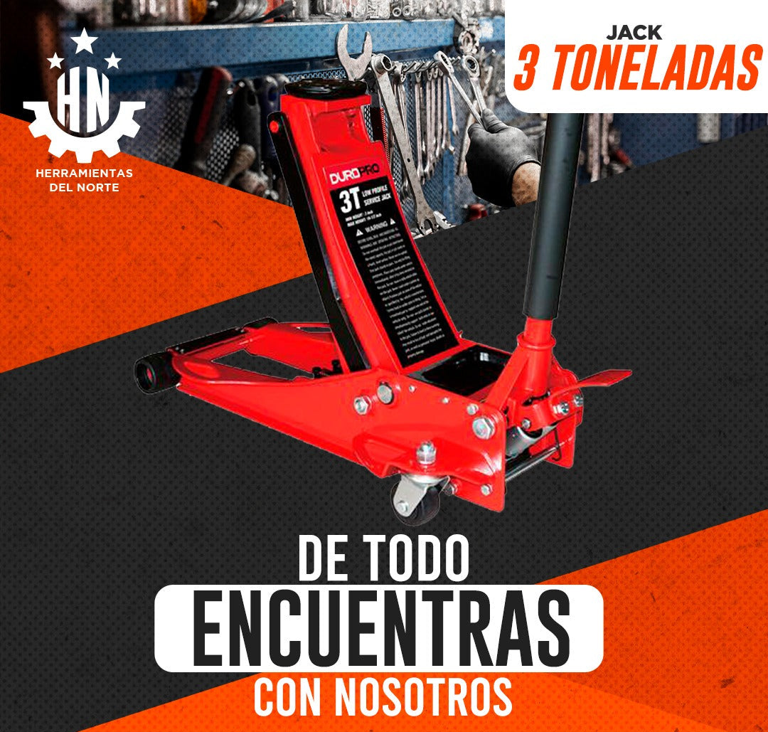 JACK TIPO LAGARTO DE 3 TONELADAS PERFIL BAJO DOBLE PISTON