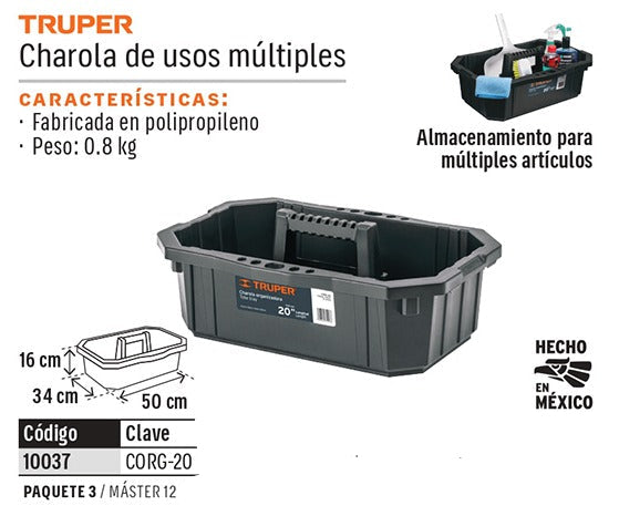 CANASTA PLASTICA PARA USOS VARIOS TRUPER CORG-20