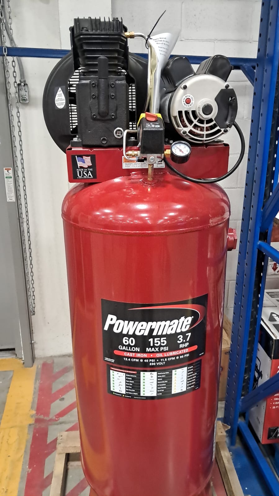 COMPRESOR POWERMATE AMERICANO DE 60 GALONES / 155 PSI