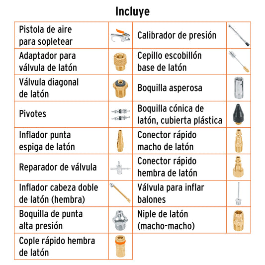 JUEGO BOQUILLAS PARA AIRE 18PCS JAN-18 TRUPER
