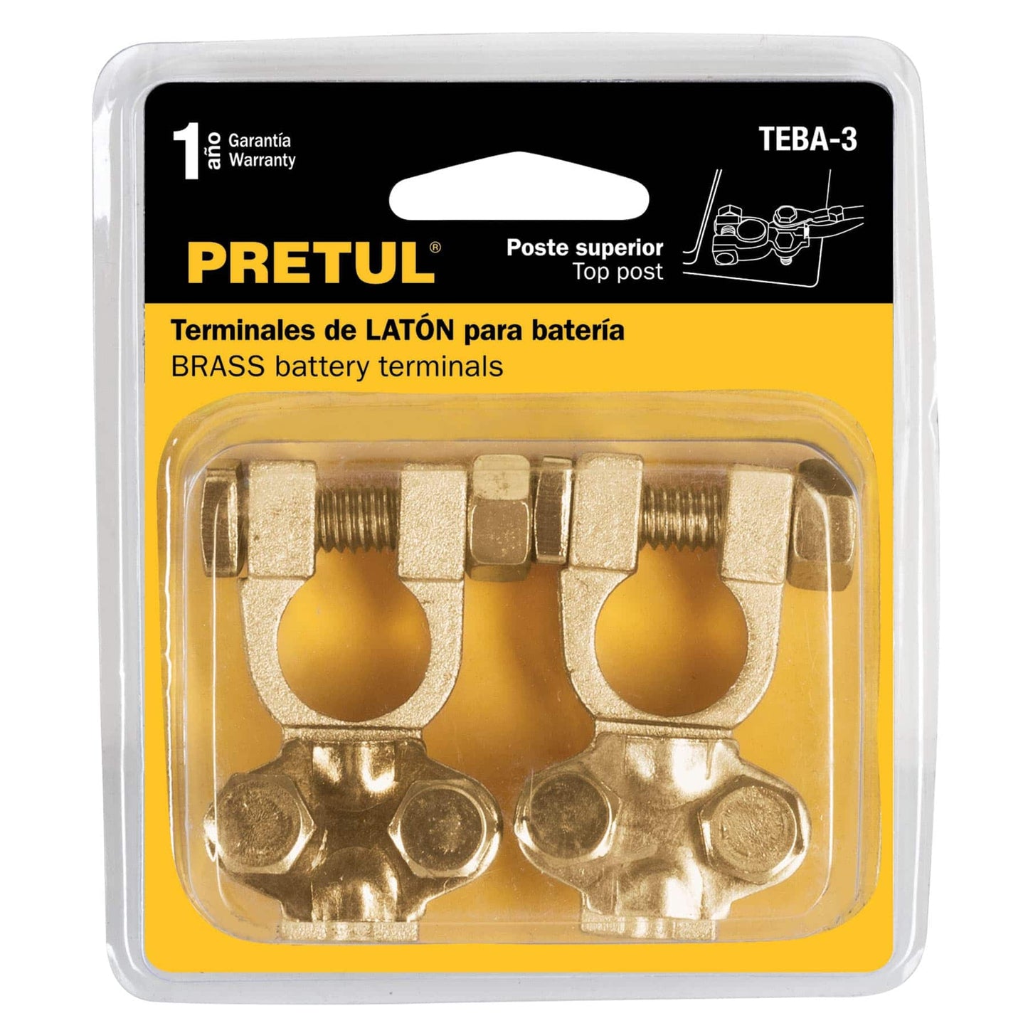 TERMINAL BATERIA DE LATON PRETUL 2PCS
