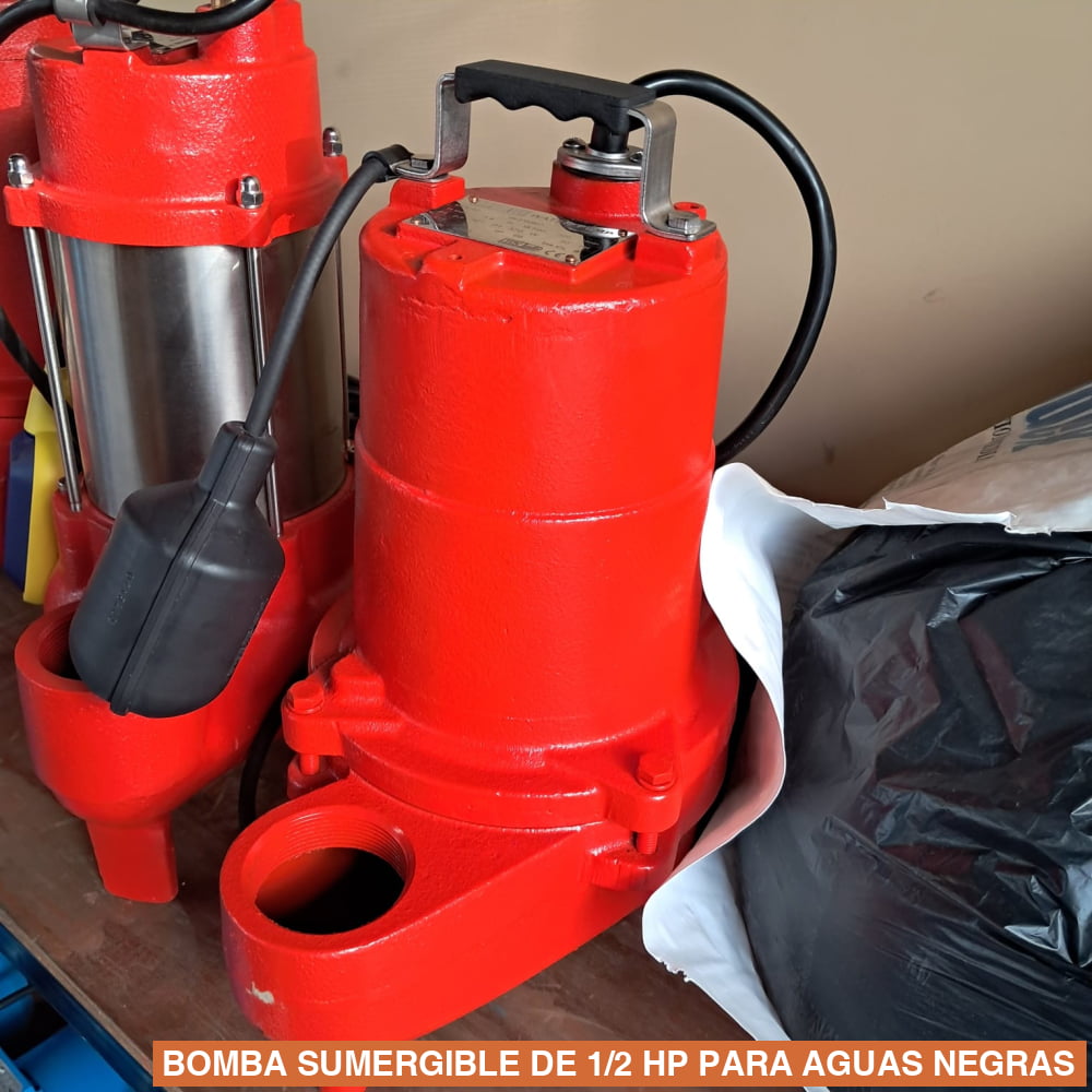 BOMBA SUMERGIBLE DE 1/2 HP PARA AGUAS NEGRAS