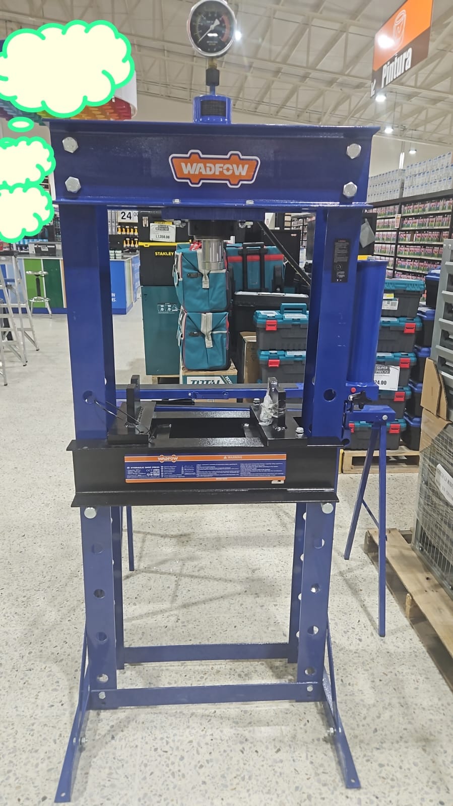 PRENSA HIDRAULICA WADFOW DE 30 TONELADAS DE PISTON