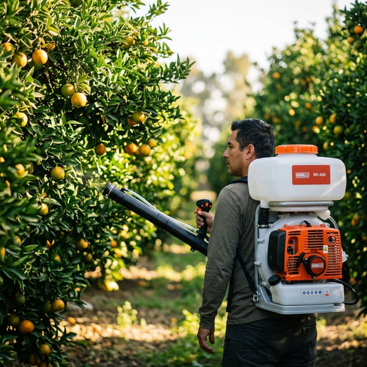 Motorized backpack mist blower — Estilo de Vida - Producto en Uso | Generated by Modelize