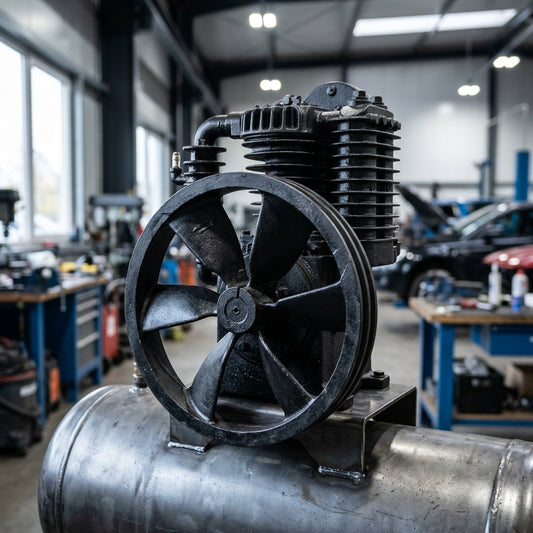 Two-stage air compressor pump head — Estilo de Vida - Producto en Uso | Generated by Modelize