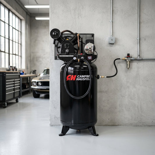 Vertical stationary air compressor — Estilo de Vida - Producto en Uso | Generated by Modelize