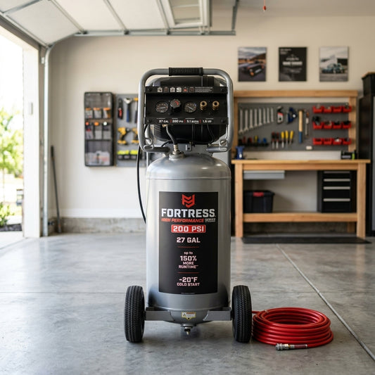 Vertical portable air compressor — Estilo de Vida - Producto en Uso | Generated by Modelize