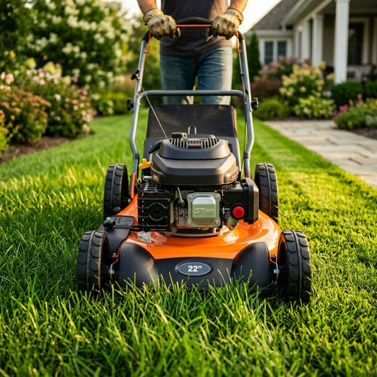Gasoline-powered lawn mower — Estilo de Vida - Producto en Uso | Generated by Modelize
