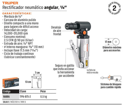 PULIDORA NEUMAT 1/4 TRUPER TPN-875