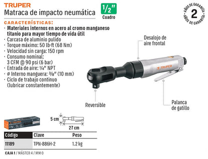 MANERAL CON RATCH 1/2" NEUMAT TRUPER