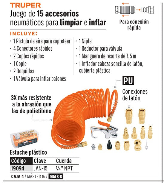 JUEGO BOQUILLAS PARA AIRE 14PCS JAN-15 TRUPER