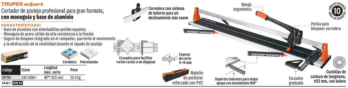 CORTADOR AZULEJO 120CM TRUPER EXPERT CAZ-120X