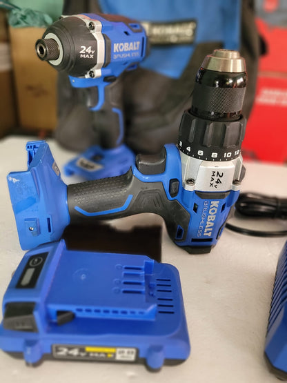 COMBO DE TALADROS INALAMBRICOS KOBALT DE 24 VOLTIOS