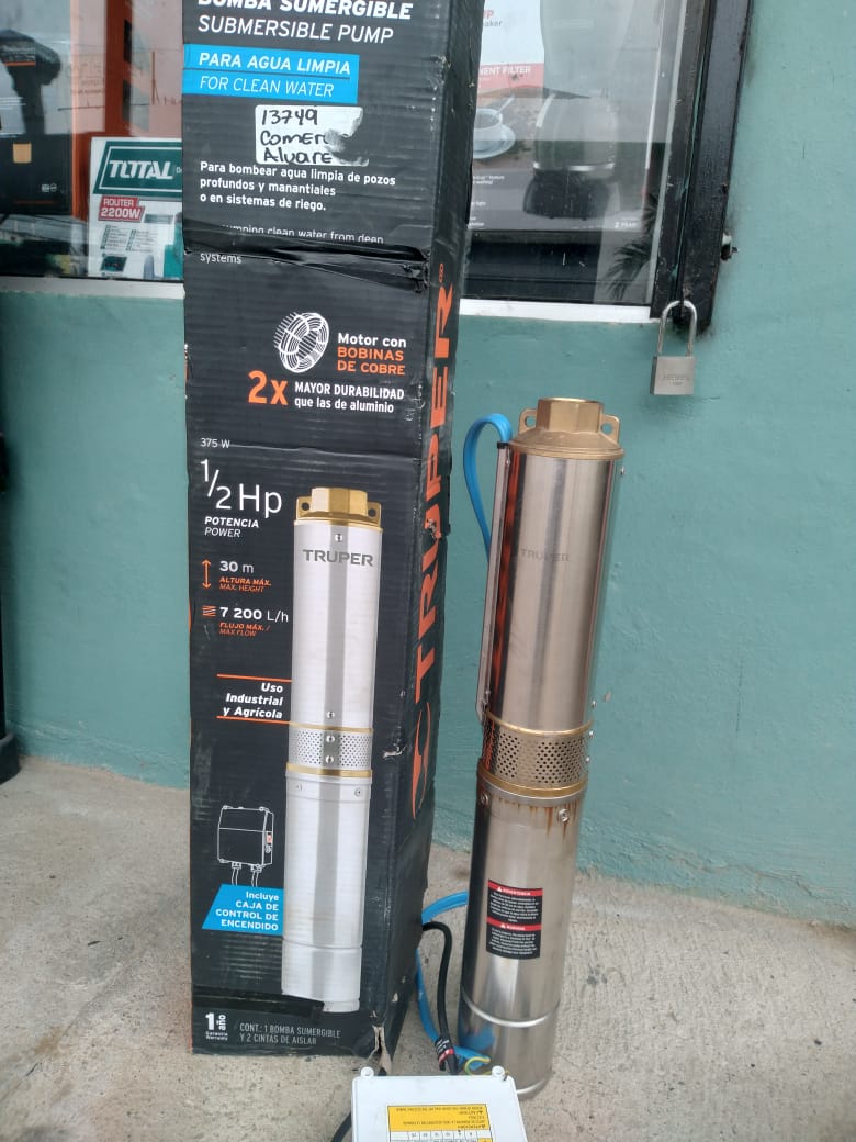 BOMBA SUMERGIBLE TRUPER DE 1/2 HP