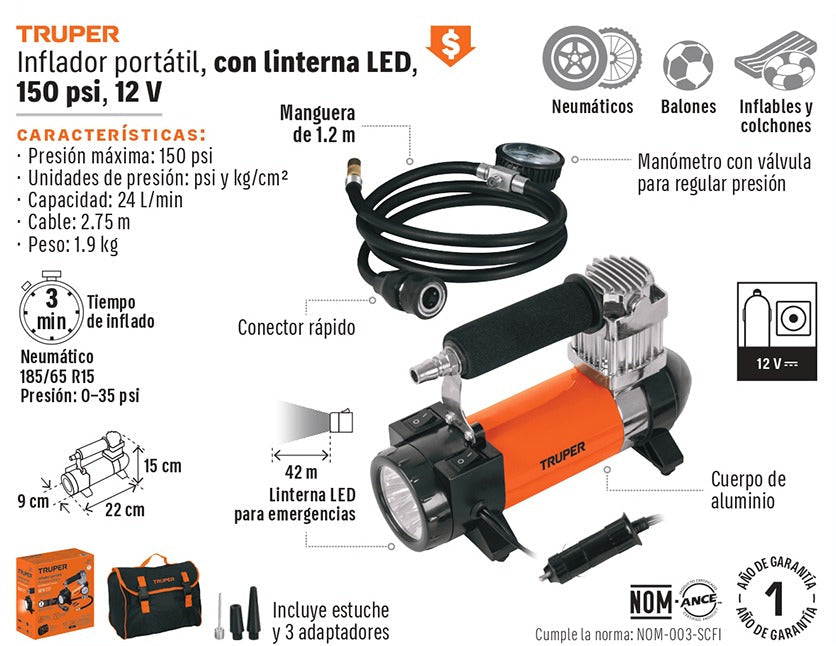 COMPRESOR DE AIRE PARA CARRO TRUPER