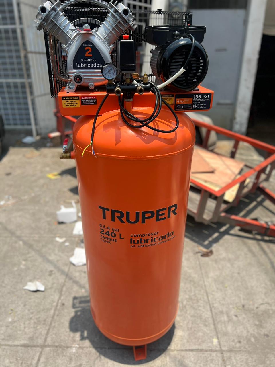 COMPRESOR TRUPER DE 240 LTS (60 GAL) / 155 PSI