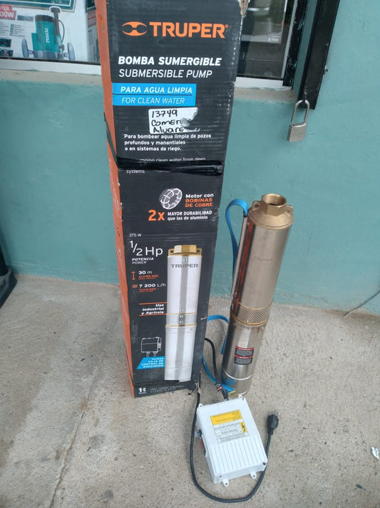 BOMBA SUMERGIBLE TRUPER DE 1/2 HP