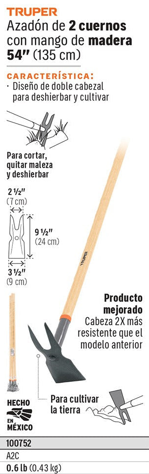 AZADON CON MANGO 2 CUERNOS 0.6LBS A2C TRUPER