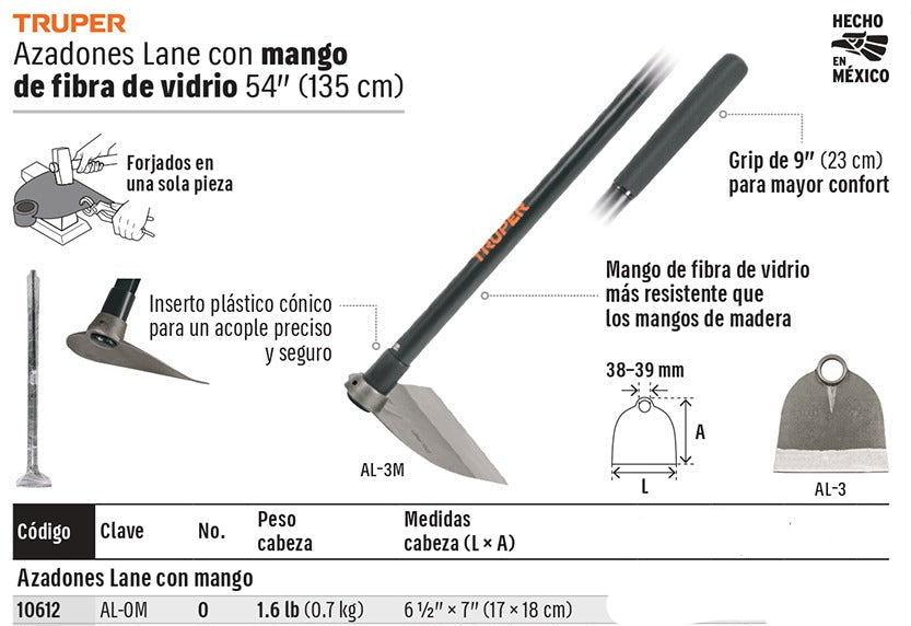 AZADON C/MANGO FIBRA VIDRIO 1.6LBS