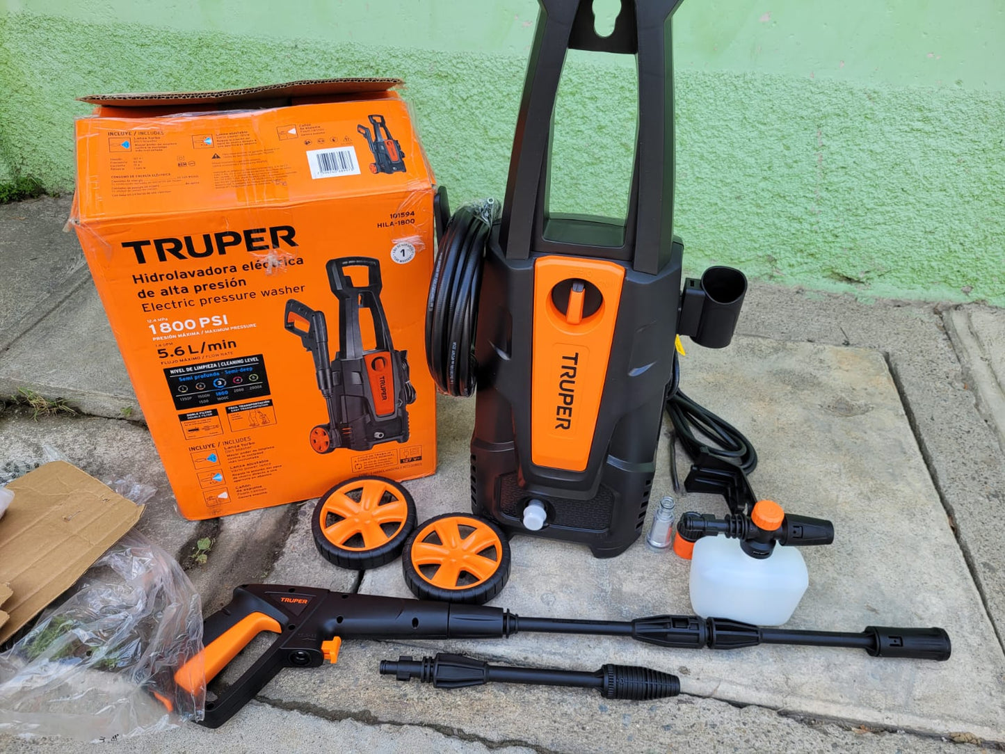 HIDROLAVADORA TRUPER DE 1,800 LIBRAS DE PRESION