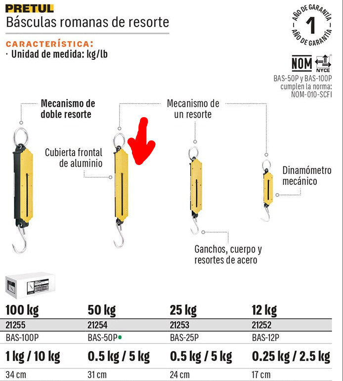 BALANZA ROMANA 50KG BAS-50P PRETUL