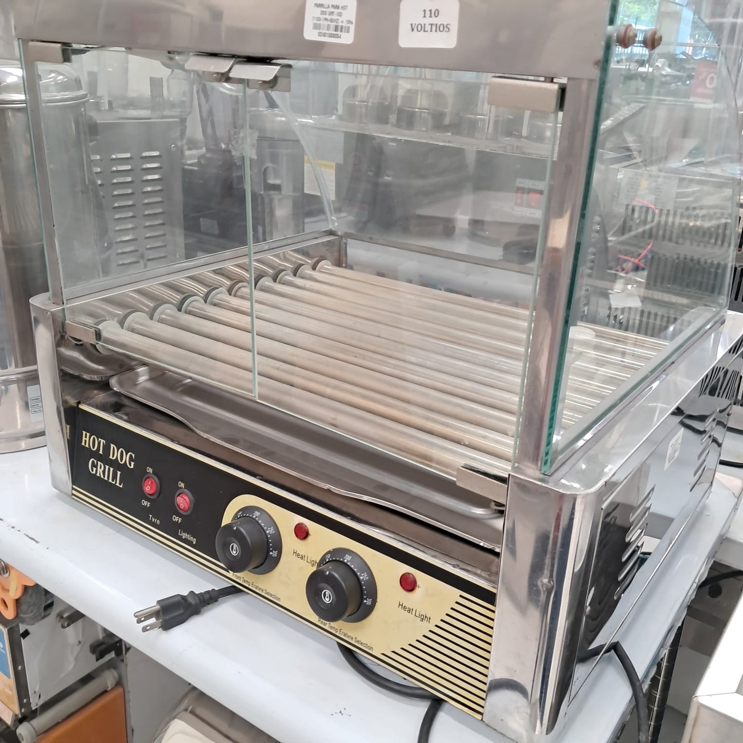 PARRILLA PARA HOTDOGS CON VITRINA