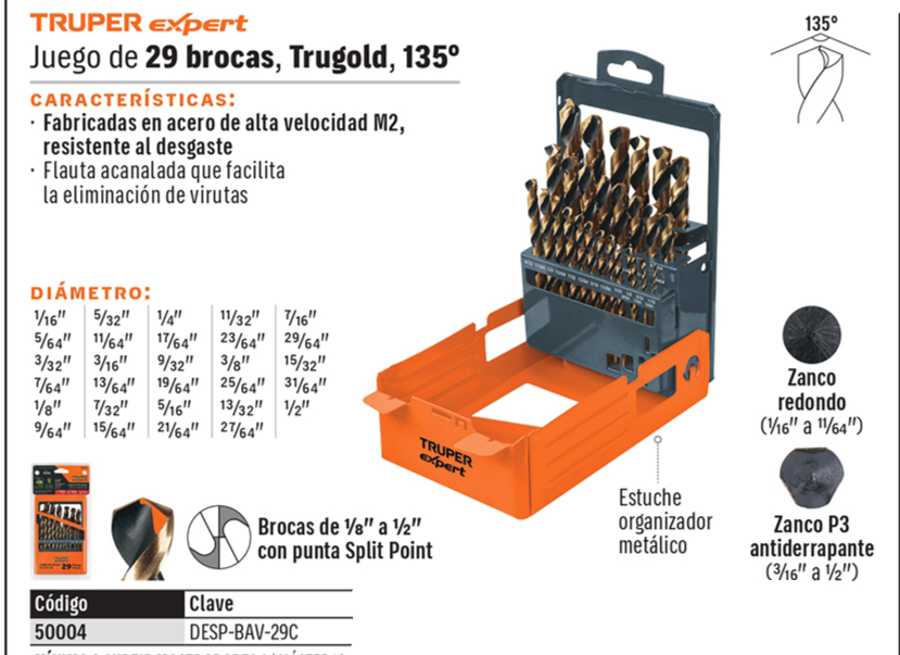 BROCAS TRUPER 29-PCS DESP-BAV-29C