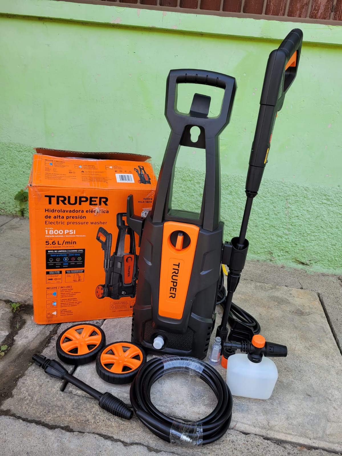 HIDROLAVADORA TRUPER DE 1,800 LIBRAS DE PRESION