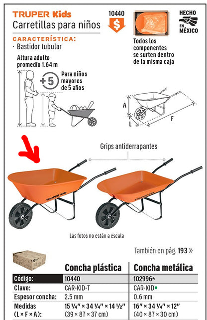 CARRETA TRUPER PARA NINO PLASTICA CAR-KID-T