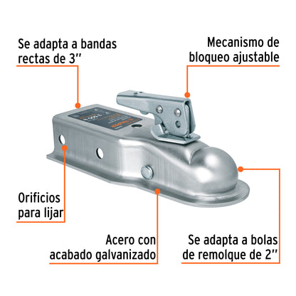 ACOPLE PARA REMOLQUE FIERO 2" 3500LBS CAPACIDAD