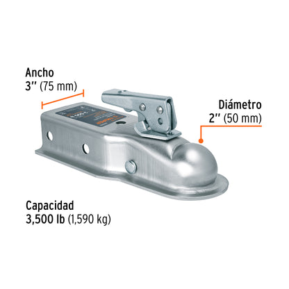 ACOPLE PARA REMOLQUE FIERO 2" 3500LBS CAPACIDAD