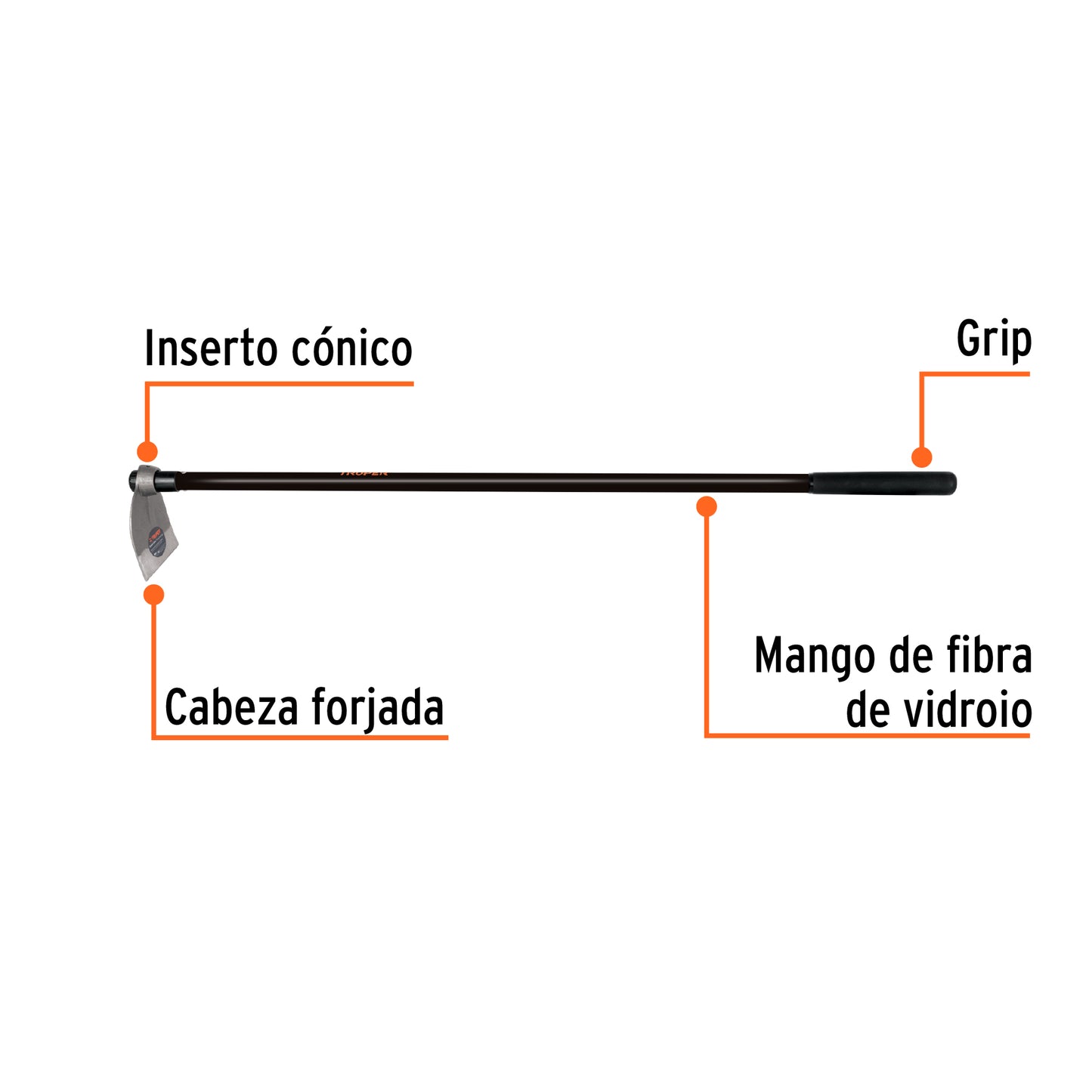 AZADON C/MANGO FIBRA VIDRIO 1.6LBS