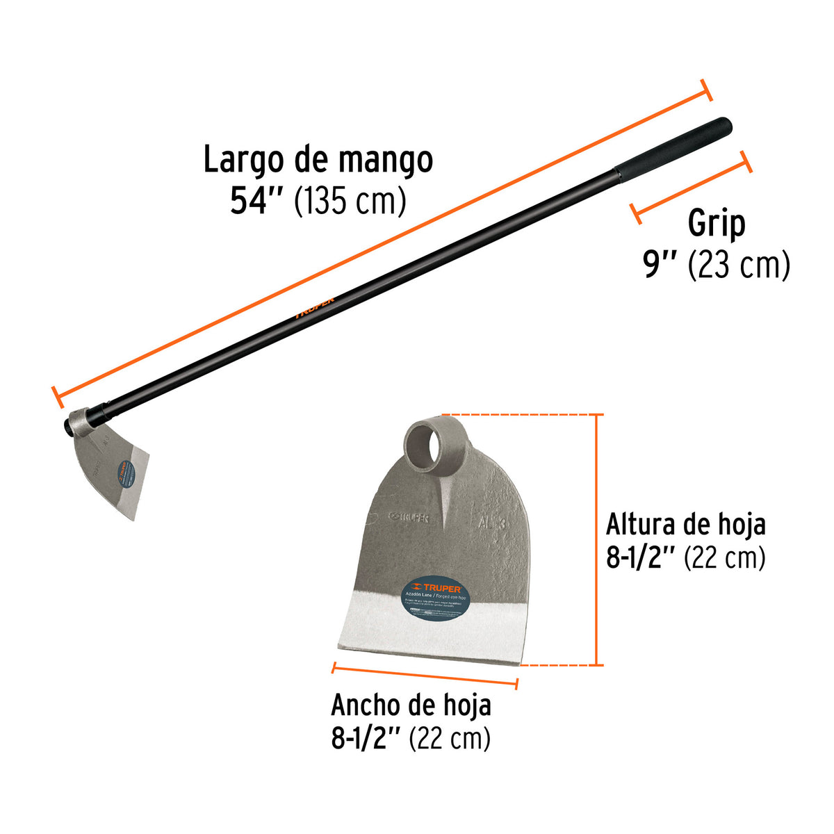 AZADON C/MANGO FIBRA VIDRIO - 2.1 Libras