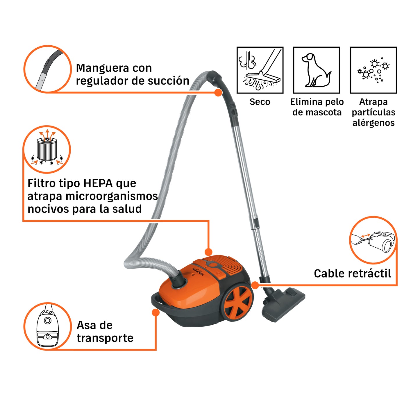 ASPIRADORA CANISTER TRUPER 0.4-GLN 1.6HP ASD-150