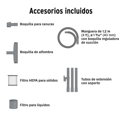 ASPIRADORA TRUPER 3-GLN 3HP FILTRO HEPA ASP-03N