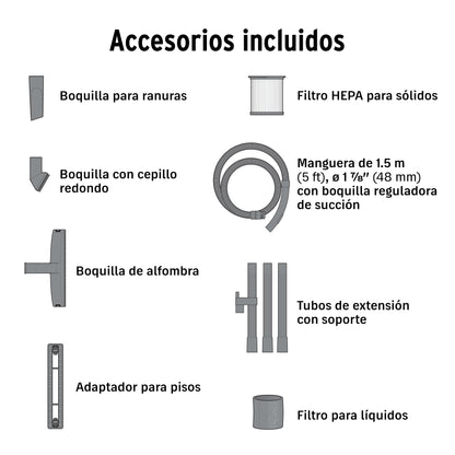 ASPIRADORA TRUPER 6-GLN 4.5HP FILTRO HEPA ASP-06N