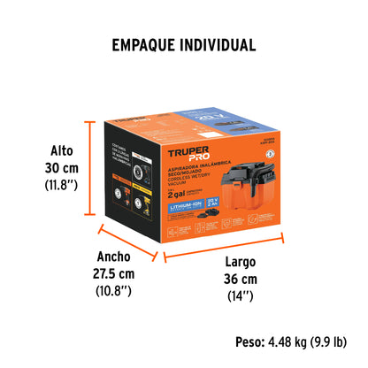 ASPIRADORA INALAMBRICA 20V TRUPER PRO