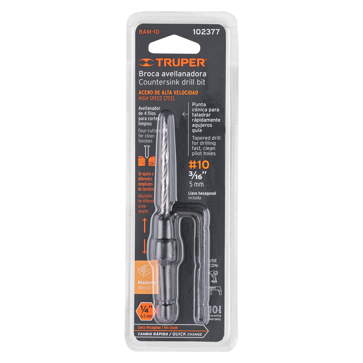BROCA PARA MADERA AVELLANADORAS #10 TRUPER