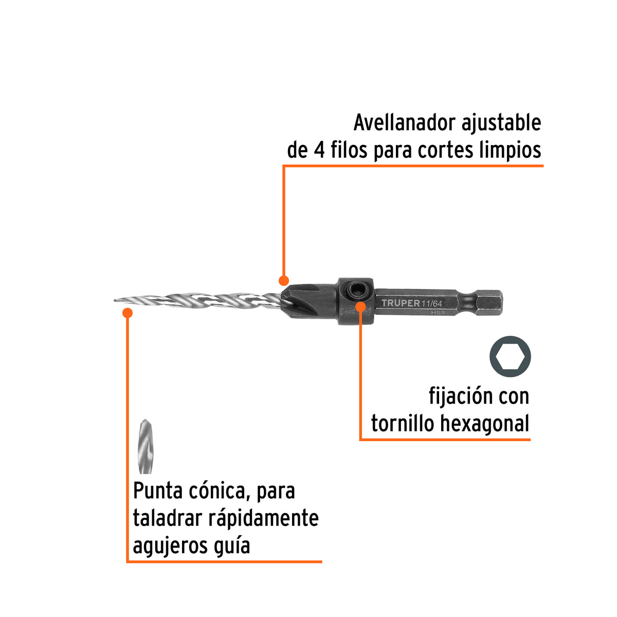 BROCA PARA MADERA AVELLANADORAS #8 TRUPER