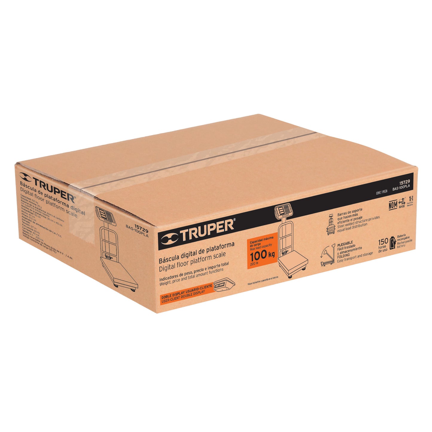 BALANZA PLEGABLE DE PLATAFORMA 100KG BAS-100PLA