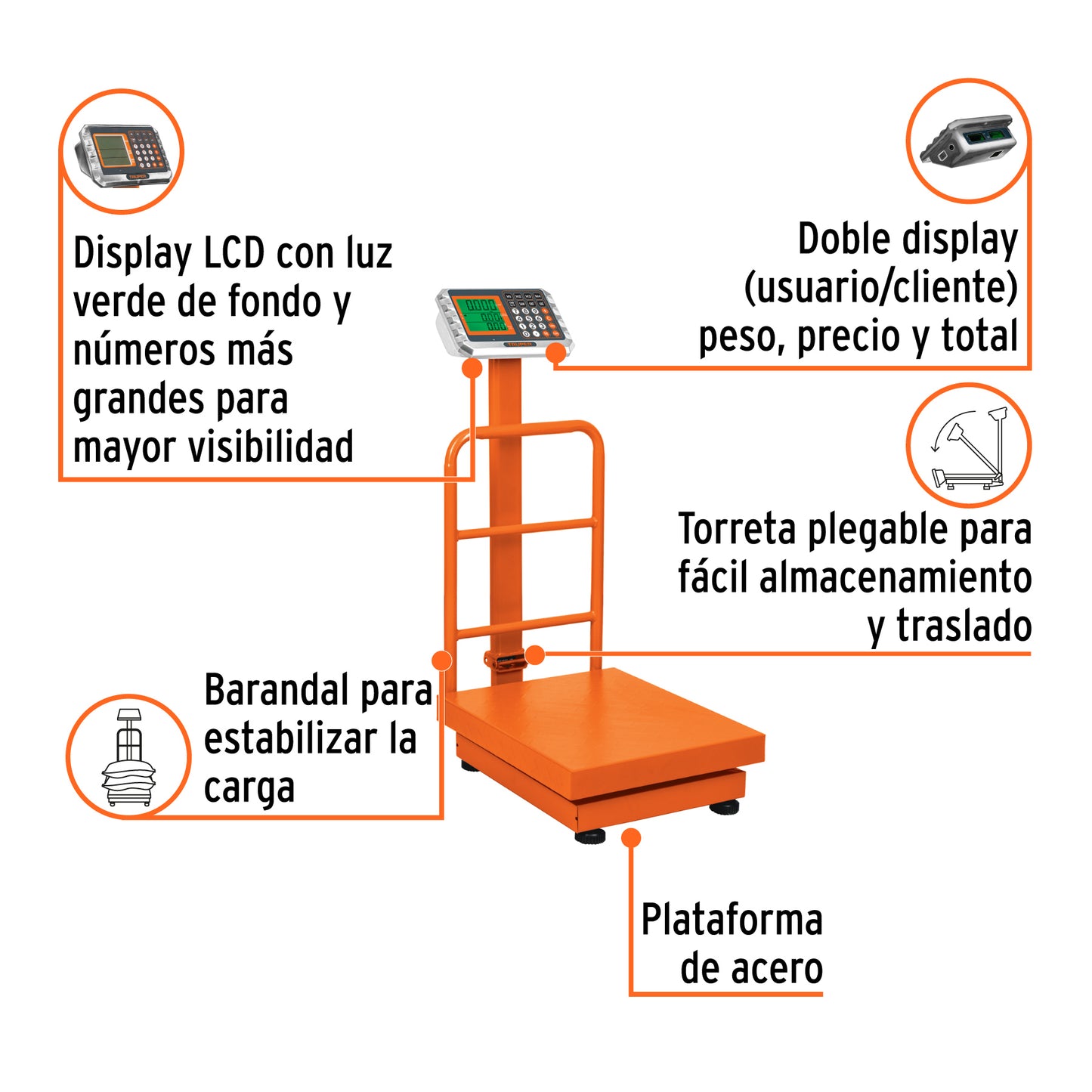 BALANZA PLEGABLE DE PLATAFORMA 200KG BAS-200PLA