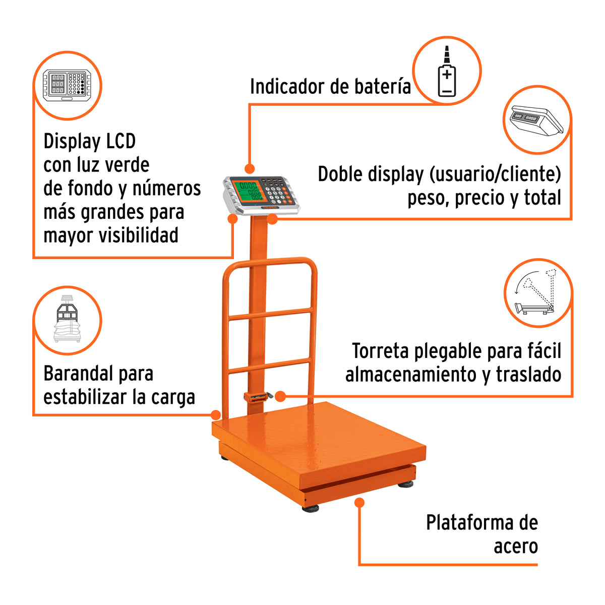 BALANZA PLEGABLE DE PLATAFORMA 500KG BAS-501PLA TRUPER