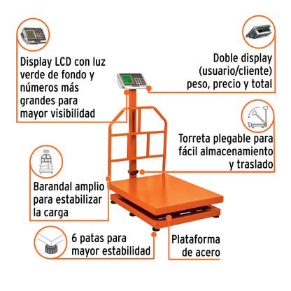 BALANZA PLEGABLE DE PLATAFORMA 600KG BAS-600PLA