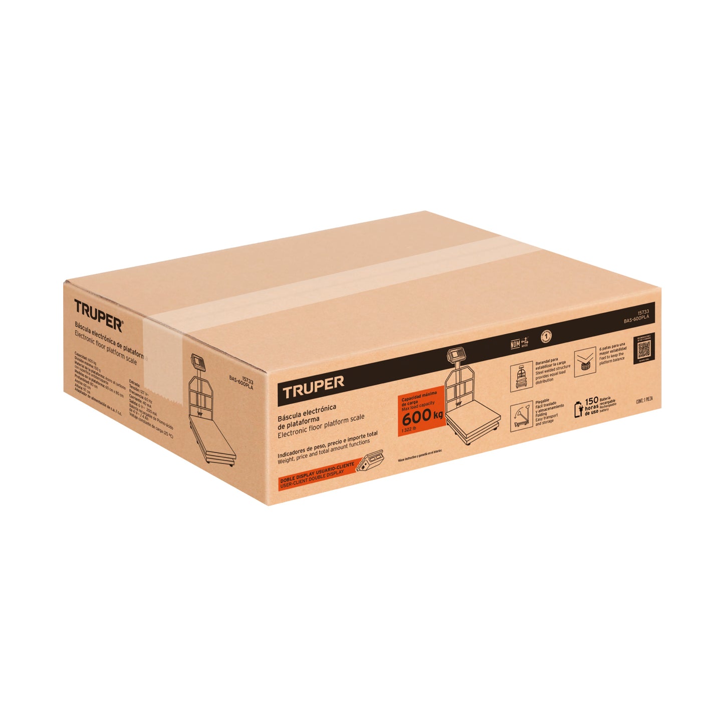BALANZA PLEGABLE DE PLATAFORMA 600KG BAS-600PLA