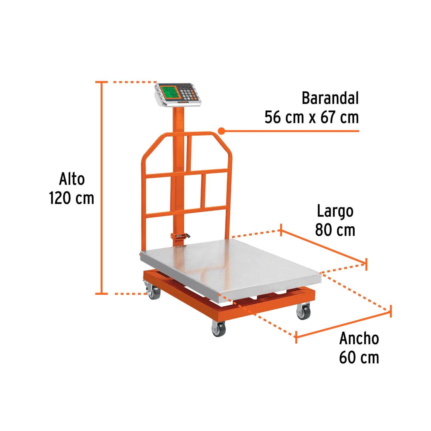 BALANZA PLEGABLE DE PLATAFORMA 600KG ACERO INOXIDABLE BAS-600PLI TRUPER