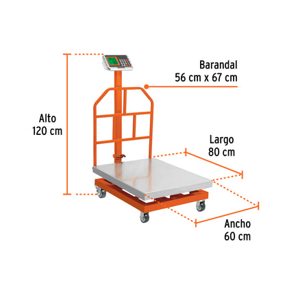 BALANZA PLEGABLE DE PLATAFORMA 600KG ACERO INOXIDABLE BAS-600PLI TRUPER