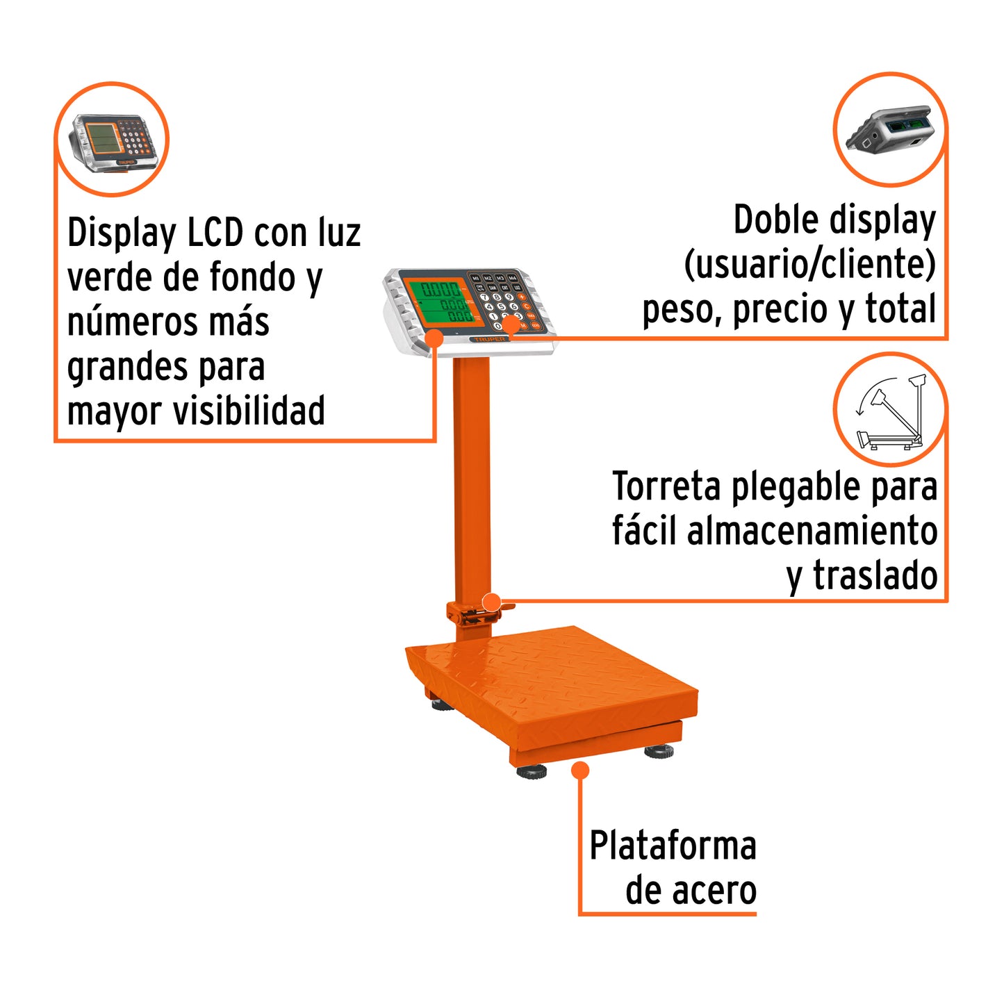 BALANZA PLEGABLE DE PLATAFORMA 80KG BAS-80PLA