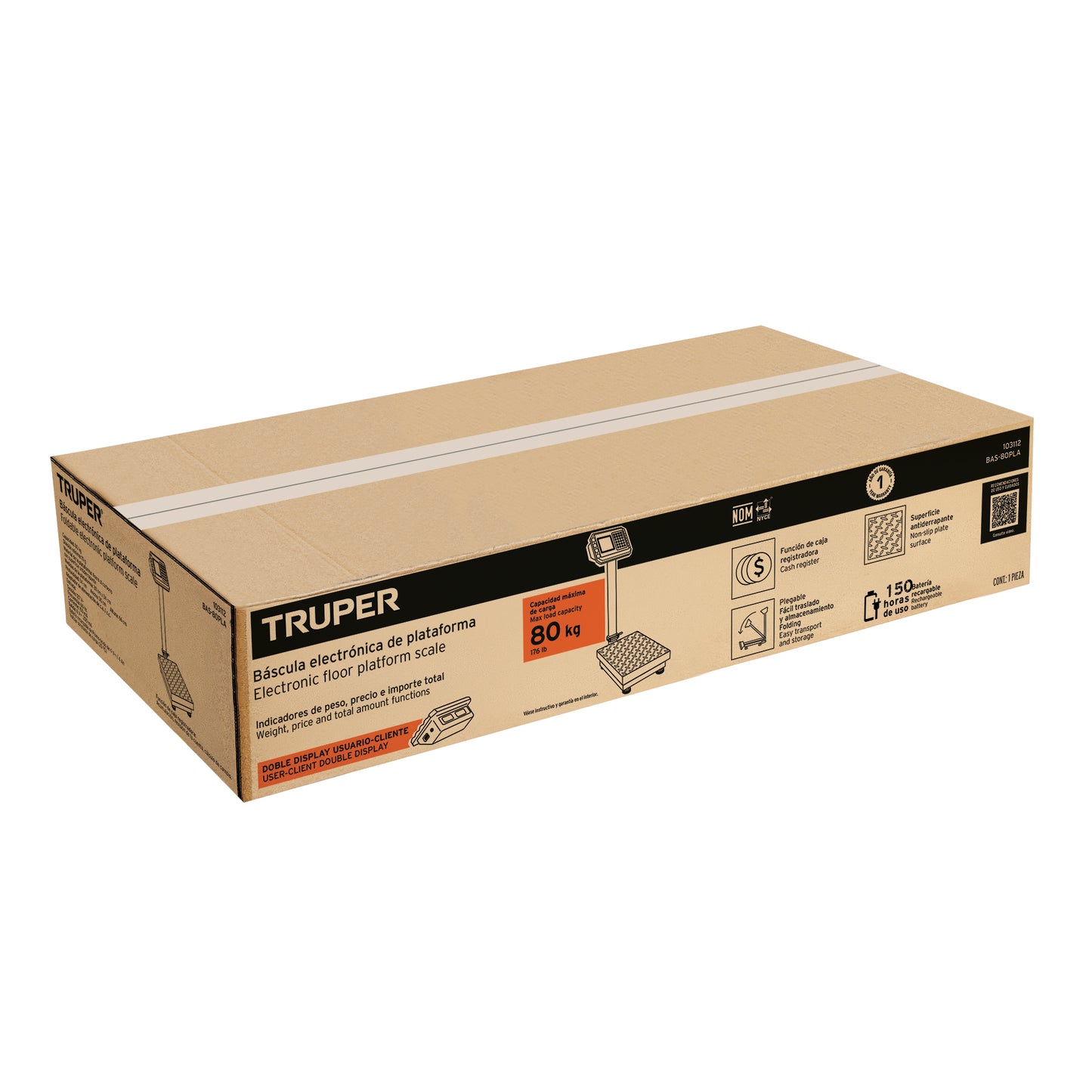 BALANZA PLEGABLE DE PLATAFORMA 80KG BAS-80PLA
