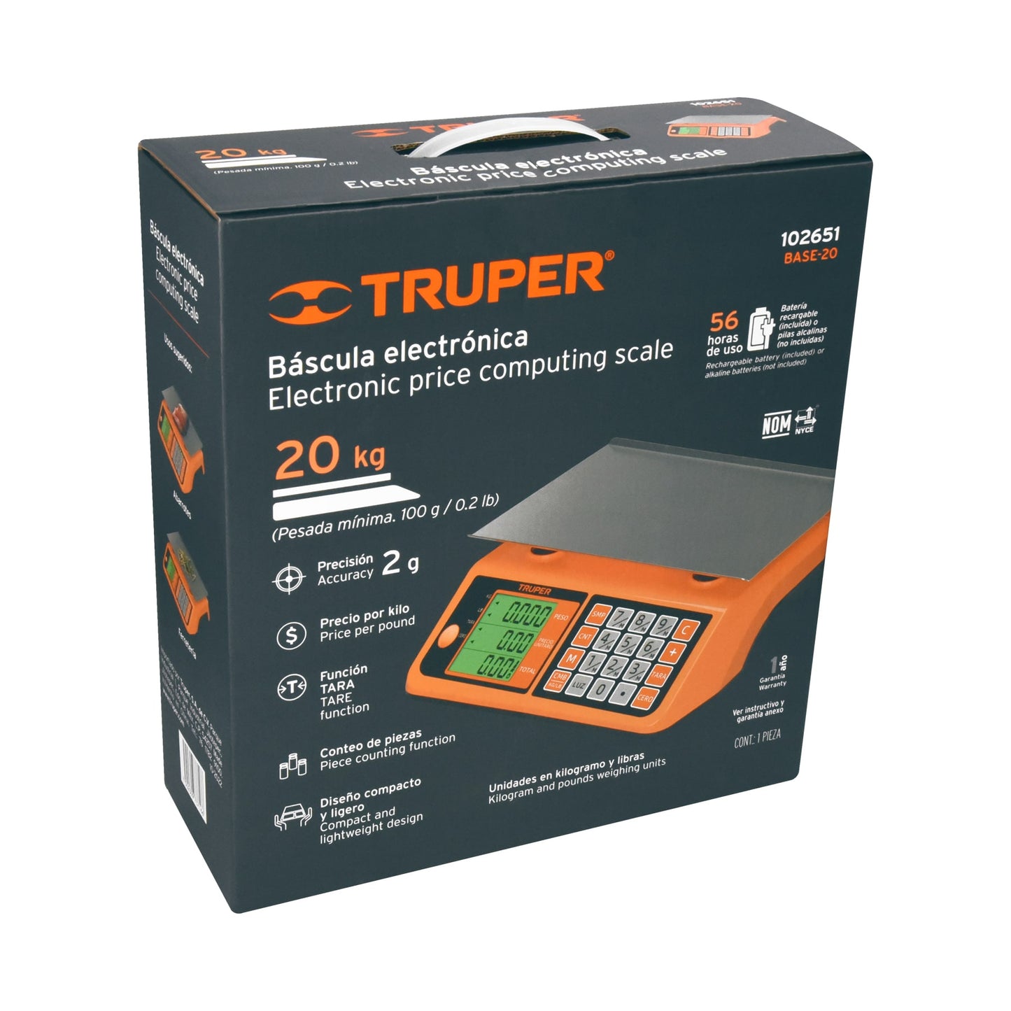 BALANZA ELECTRONICA MULTIFUNCION 20KG TRUPER