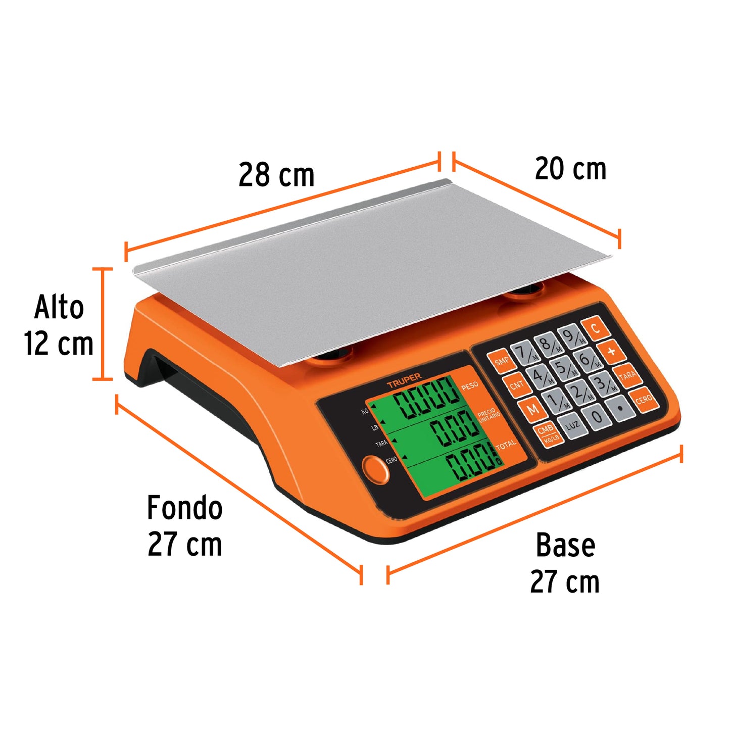 BALANZA ELECTRONICA MULTIFUNCION 20KG TRUPER
